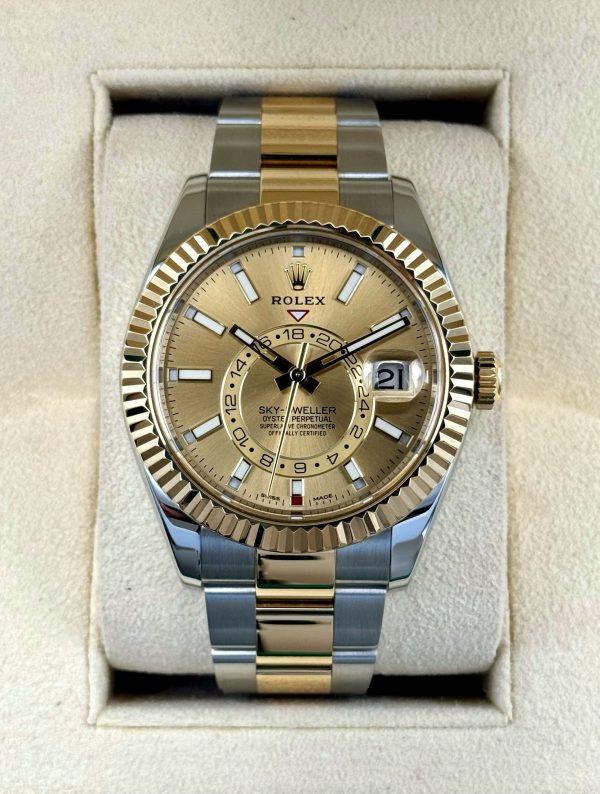 2017 Rolex Sky-Dweller 42mm 326933 Two-Tone Oyster Champagne Dial for sale