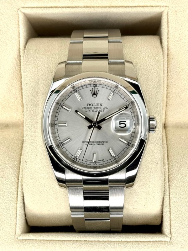 2016 Rolex Datejust 36mm 116200 Stainless Steel Oyster Silver Dial for sale