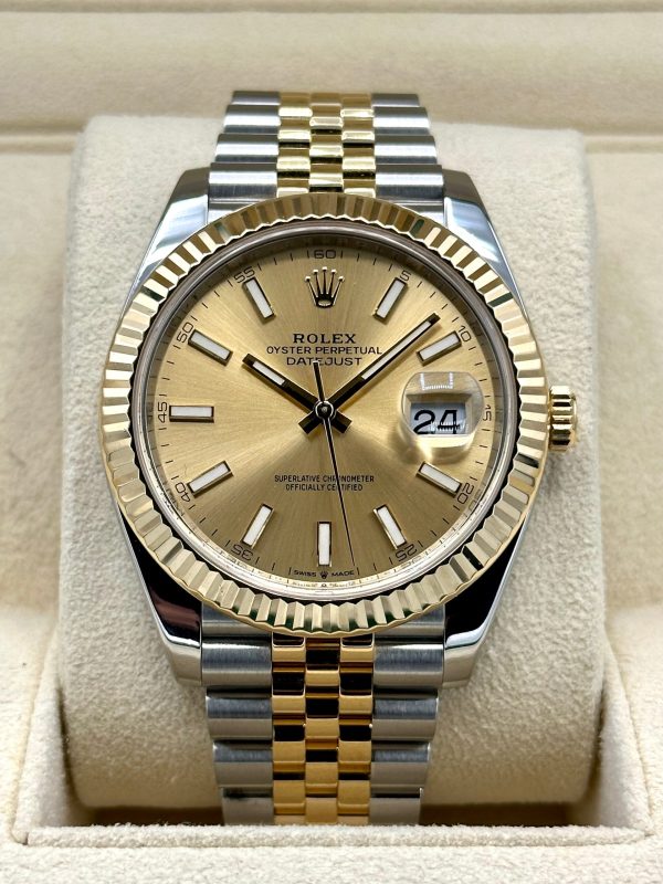 2021 Rolex Datejust 41mm 126333 Two-Tone Jubilee Champagne Stick Dial for sale