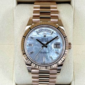 2024 Rolex Day-Date 40mm 228235 Rose Gold MOP Diamond Dial (Unworn) for sale