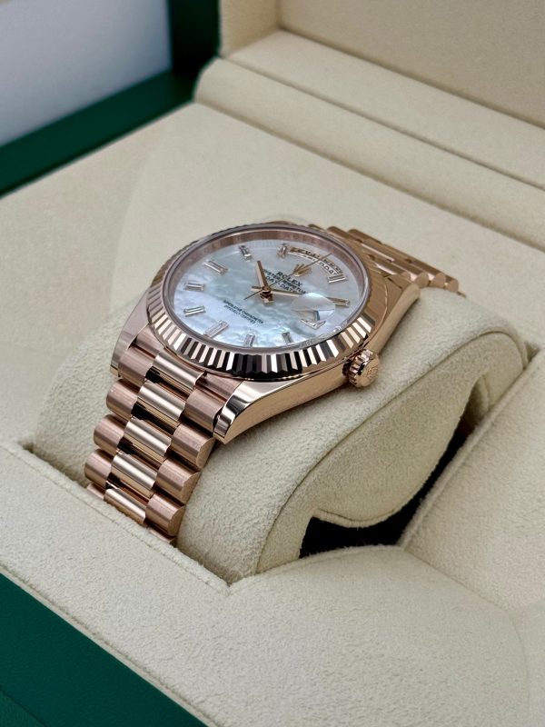 2024 Rolex Day-Date 40mm 228235 Rose Gold MOP Diamond Dial (Unworn) for sale