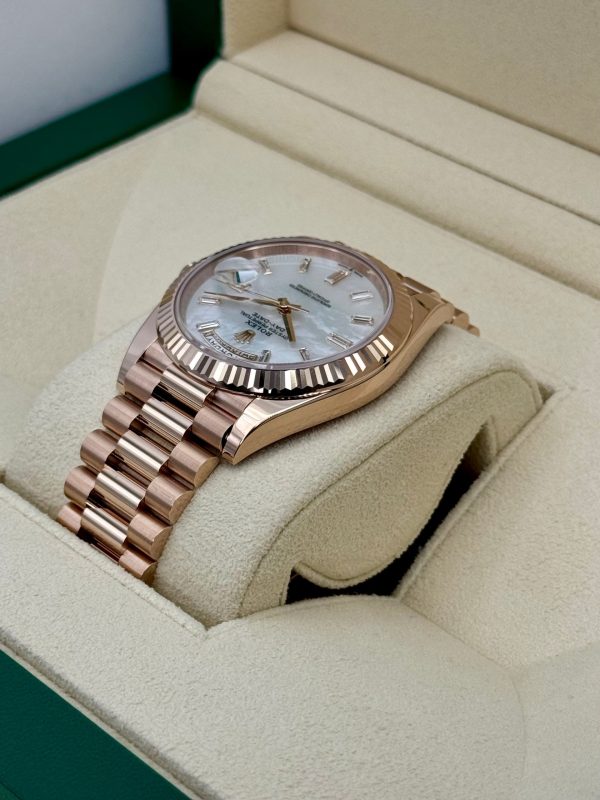 2024 Rolex Day-Date 40mm 228235 Rose Gold MOP Diamond Dial (Unworn) for sale