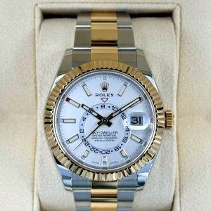 2019 Rolex Sky-Dweller 42mm 326933 Two-Tone Oyster White Dial for sale