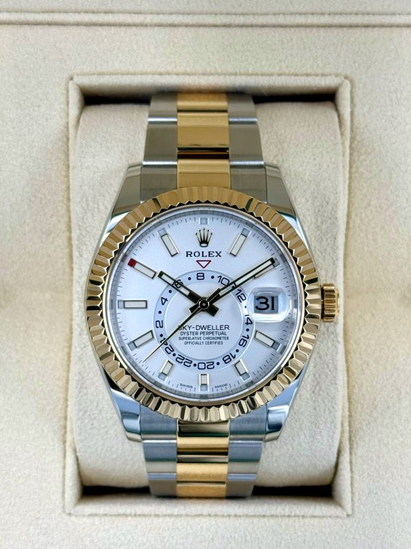 2019 Rolex Sky-Dweller 42mm 326933 Two-Tone Oyster White Dial for sale