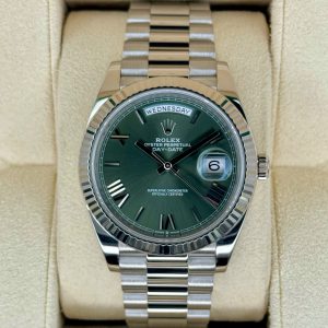 2023 Rolex Day-Date 40mm 228239 White Gold Olive Dial for sale