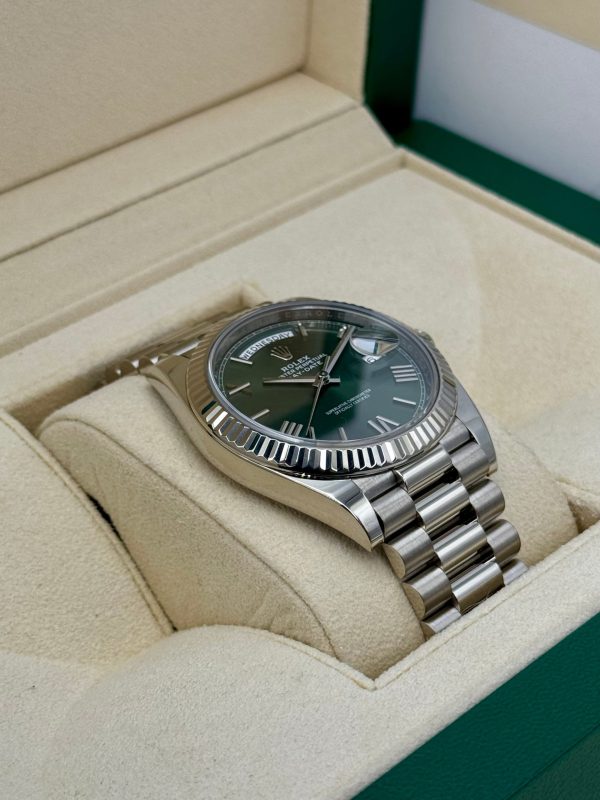2023 Rolex Day-Date 40mm 228239 White Gold Olive Dial for sale