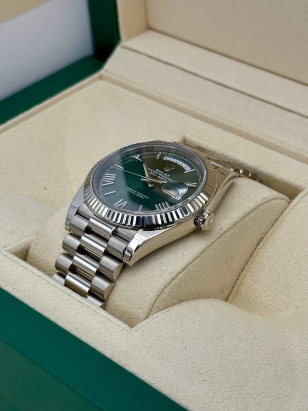 2023 Rolex Day-Date 40mm 228239 White Gold Olive Dial for sale