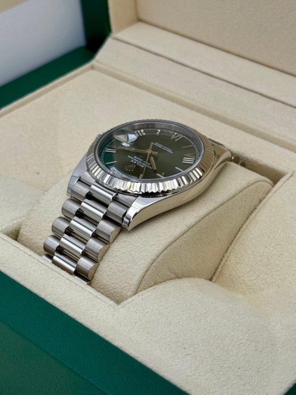 2023 Rolex Day-Date 40mm 228239 White Gold Olive Dial for sale
