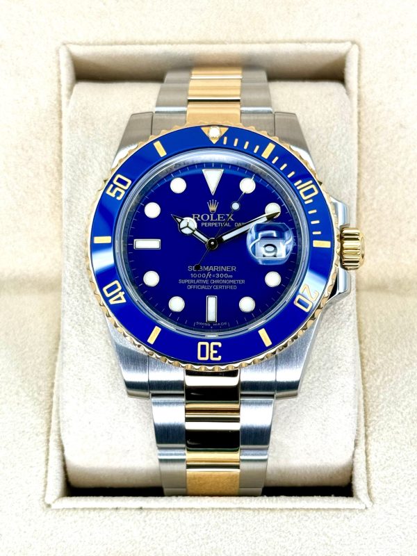 Rolex Submariner “Bluesy” 40mm 116613LB Two-Tone Flat Blue Dial for sale