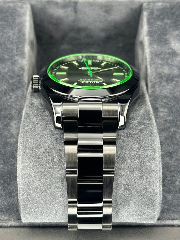 2023 Rolex Milgauss “Blaken” 40mm 116400GV DLC Black Green Viper (Unworn) for sale
