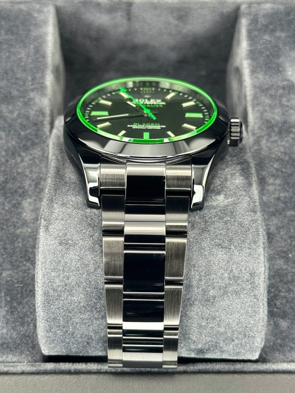 2023 Rolex Milgauss “Blaken” 40mm 116400GV DLC Black Green Viper (Unworn) for sale