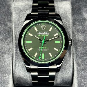 2023 Rolex Milgauss “Blaken” 40mm 116400GV DLC Black Green Viper (Unworn) for sale