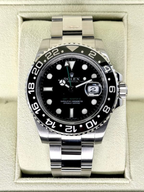 2010 Rolex GMT-Master II 40mm 116710LN Stainless Steel Black Dial (No. 1 of 2) for sale