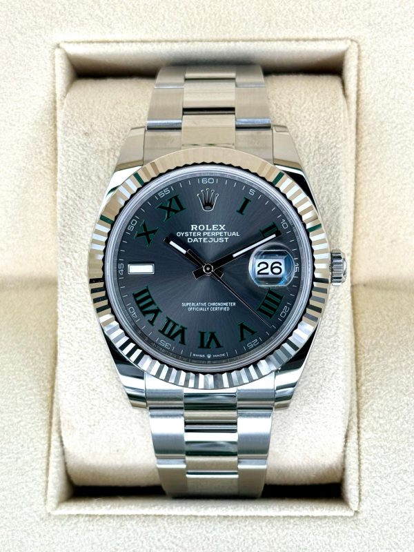 2022 Rolex Datejust 41mm 126334 Stainless Steel Oyster Wimbeldon Dial for sale