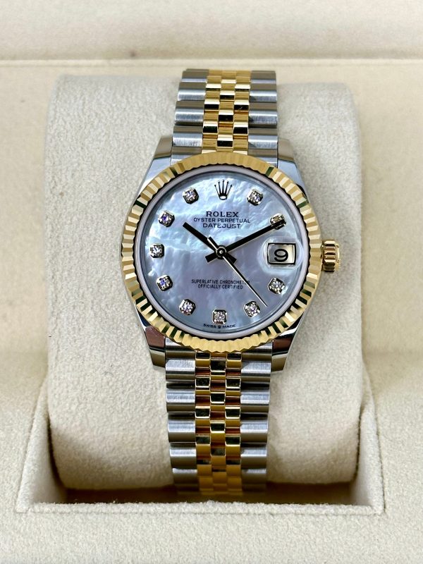 2023 Roles Datejust 31mm Two-Tone Jubilee Mother of Pearl Diamond Dial for sale