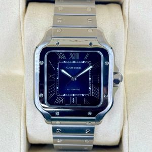 2022 Santos De Cartier 39.8mm WSSA0018 Stainless Steel Blue Dial for sale