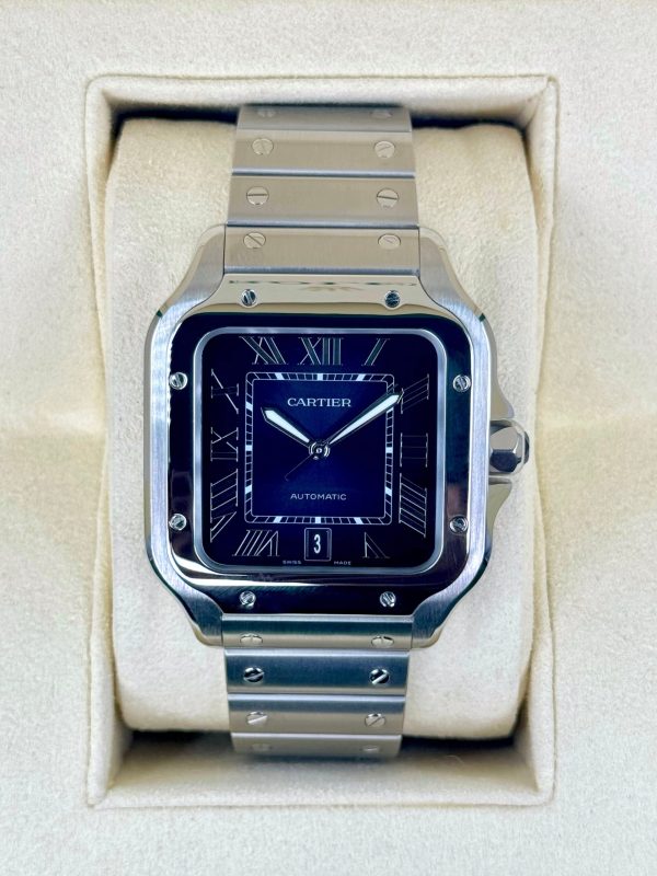 2022 Santos De Cartier 39.8mm WSSA0018 Stainless Steel Blue Dial for sale