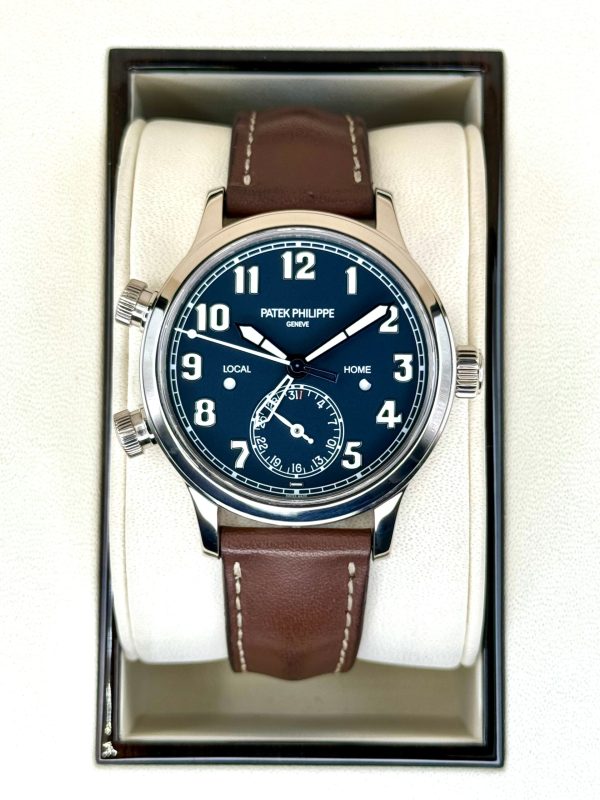 2021 Patek Philippe 37.5mm 7234G Calatrava Pilot Travel Time White Gold for sale