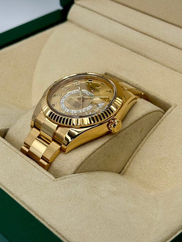 2019 Rolex Sky-Dweller 42mm 326938 Yellow Gold Oyster Champagne Dial for sale