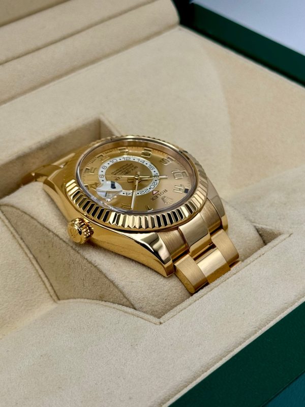 2019 Rolex Sky-Dweller 42mm 326938 Yellow Gold Oyster Champagne Dial for sale