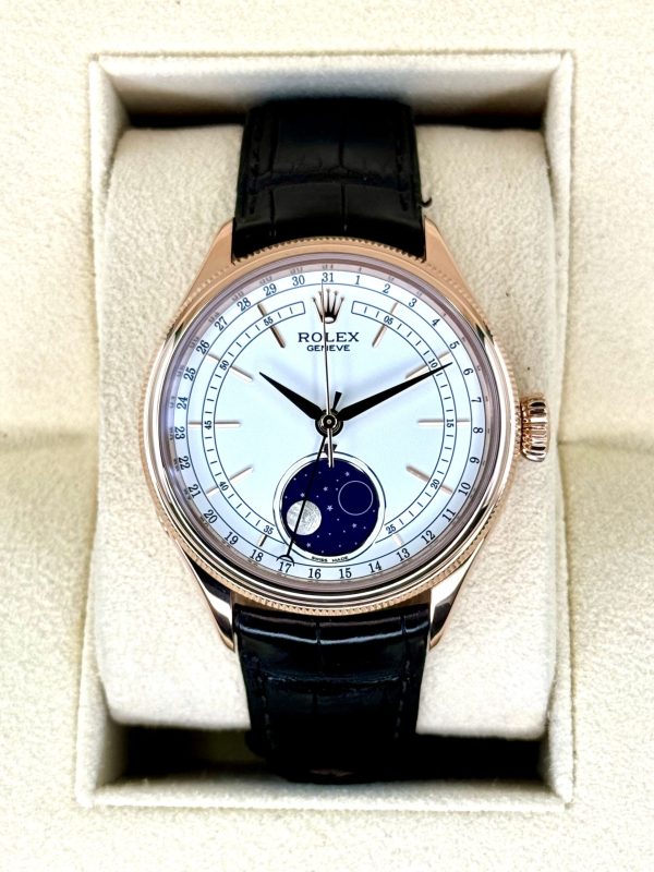 2018 Rolex Cellini Moonphase 39mm 50535 Rose Gold White Dial (No. 1 of 3) for sale