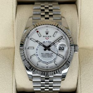 2022 Rolex Sky-Dweller 42mm 326934 Stainless Steel Jubilee White Dial for sale