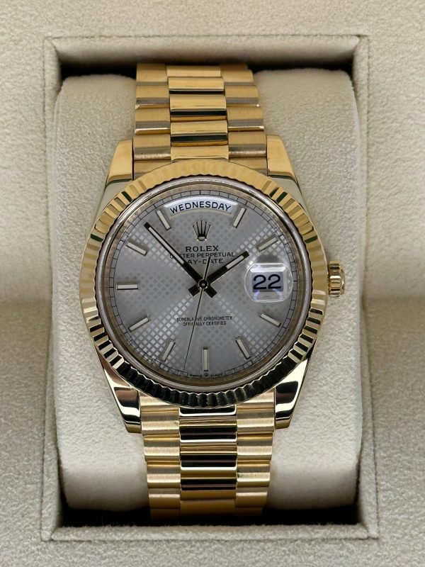 Rolex Day-Date 40mm 228238 Presidential Silver Motif Dial for sale