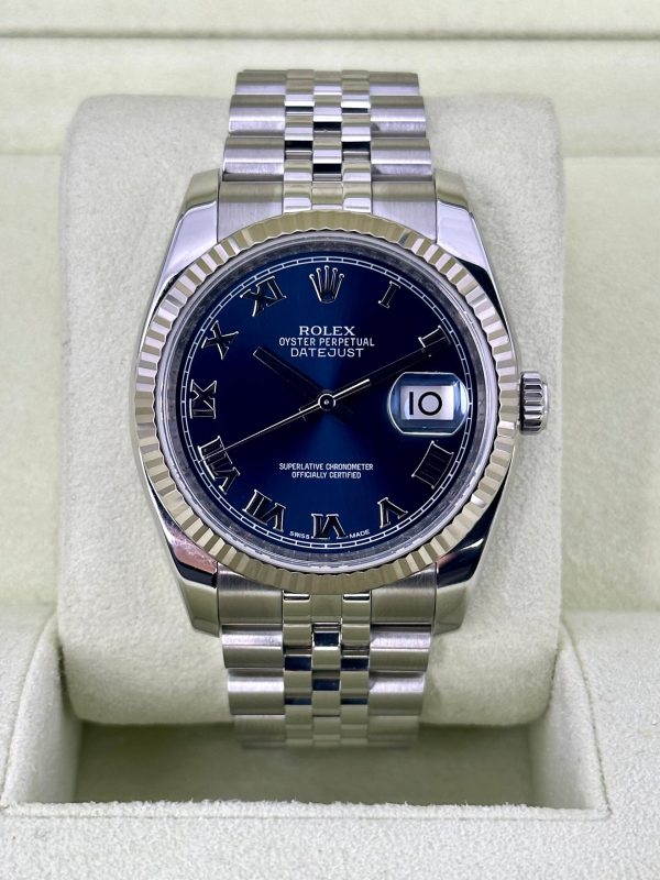 2012 Datejust 36mm 116234 Jubilee Blue Roman Numeral Dial for sale