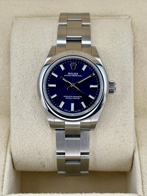 2023 Rolex Ladies Oyster Perpetual 28mm 276200 Oyster Blue Dial for sale