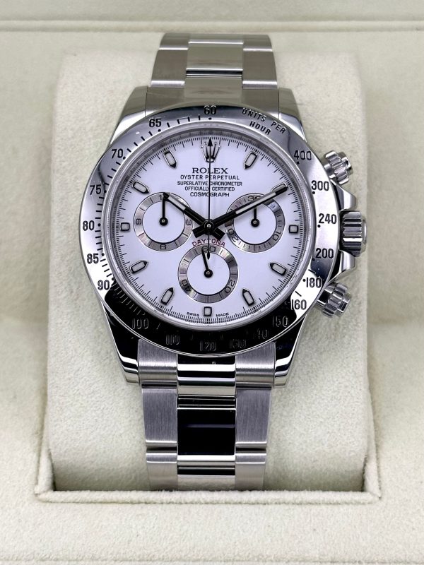 2014 Rolex Daytona 40mm 116520 Stainless Steel White APH Dial for sale