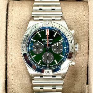 2023 Breitling Chronomat B01 42 AB0134 Stainless Steel Green Dial (Unworn) for sale