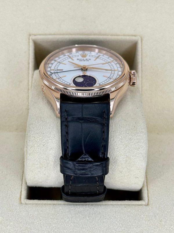 2022 Rolex Cellini Moonphase 39mm 50535 Rose Gold White Dial for sale