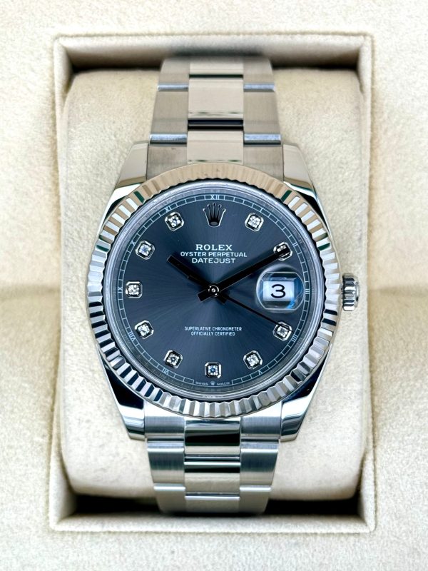 2021 Rolex Datejust 41mm Rhodium Diamond Dial 126334 for sale