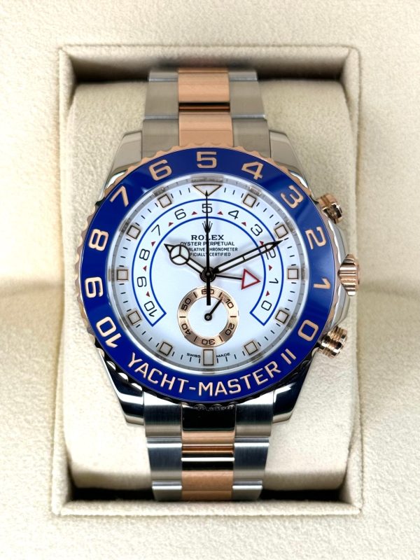 2018 Rolex Yacht-Master II 44mm 116681 Two-Tone White Dial for sale