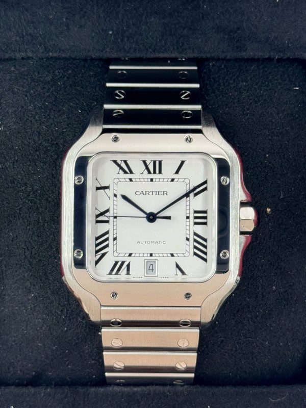 2022 Santos De Cartier 39.8mm WSSA0018 Stainless Steel White Dial for sale