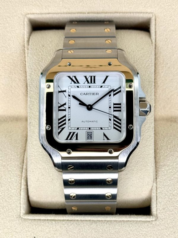 2023 Cartier Santos de Cartier 39.8mm W2SA0009 Two-Tone White Dial for sale