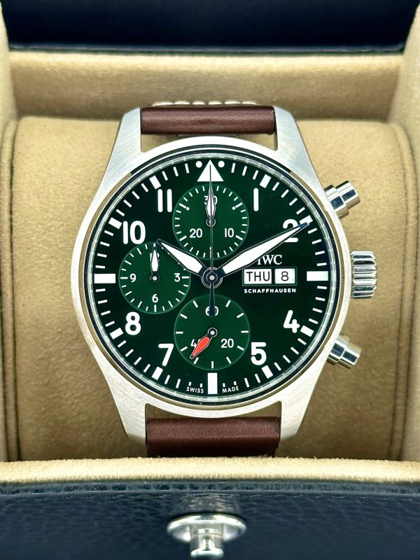 2023 IWC Pilot’s Chronograph 41mm IW388103 Stainless Steel Green Dial (Unworn) for sale