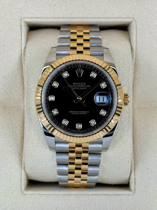 2022 Rolex Datejust 41mm 126333 Two-Tone Jubilee Black Diamond Dial for sale