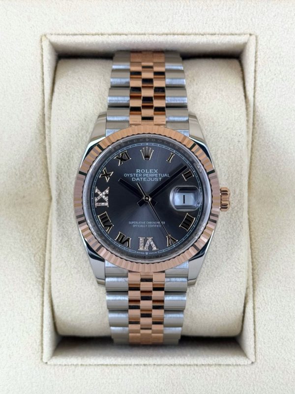 2020 Rolex Datejust 36mm 126231 Two-Tone Jubilee Slate Rhodium Diamond Dial for sale