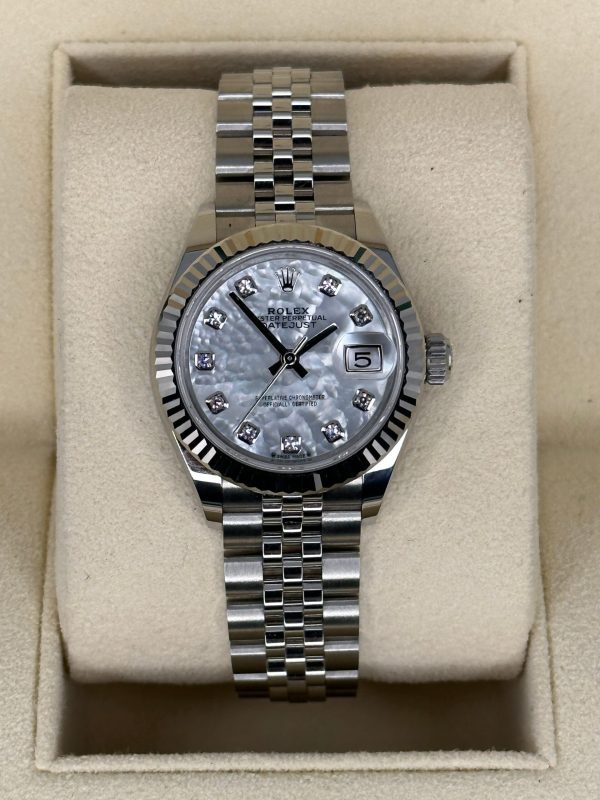 2022 Rolex Lady-Datejust 28mm 279174 Jubilee Mother of Pearl Diamond Dial for sale