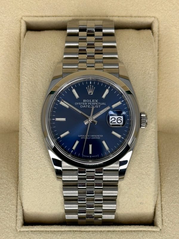 2023 Rolex Datejust 36mm 126200 Jubilee Blue Stick Dial (Unworn) for sale
