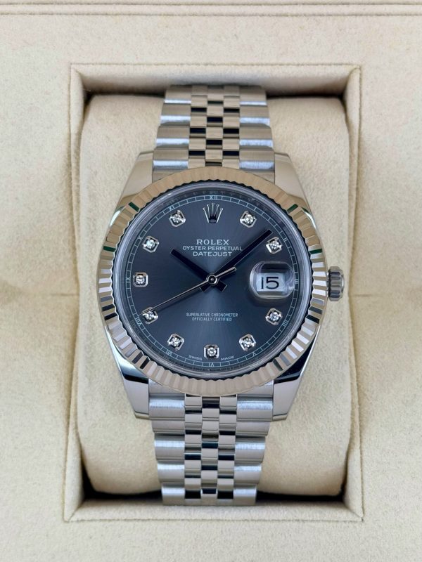 2017 Datejust 41mm 126334 Stainless Steel Jubilee Rhodium Diamond Dial for sale