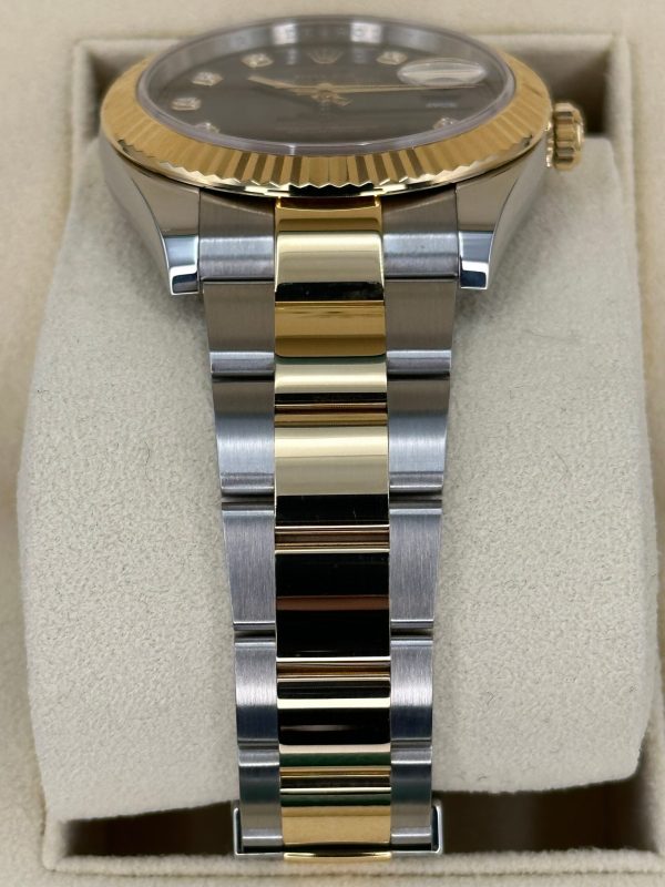2023 Rolex Datejust 41mm 126333 Two-Tone Oyster Black Diamond Dial for sale