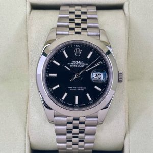 2018 Rolex Datejust 41mm 126300 Stainless Steel Jubilee Black Dial for sale