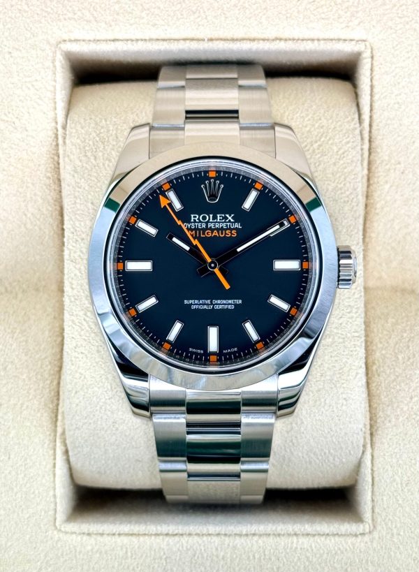 2014 Rolex Milgauss 40mm 116400GV Stainless Steel Black Dial for sale