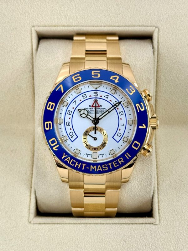 2022 Rolex Yacht-Master II 44mm 116688 18K Yellow Gold White Dial for sale
