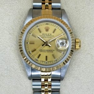 1990 Rolex Lady Datejust 26mm 69173 Two-Tone Jubilee Champagne Dial for sale