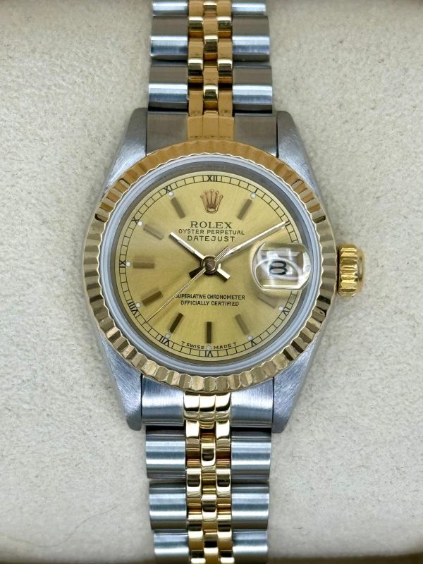 1990 Rolex Lady Datejust 26mm 69173 Two-Tone Jubilee Champagne Dial for sale