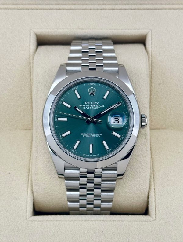 2024 Rolex Datejust 41mm 126300 Stainless Steel Jubilee Green Dial for sale