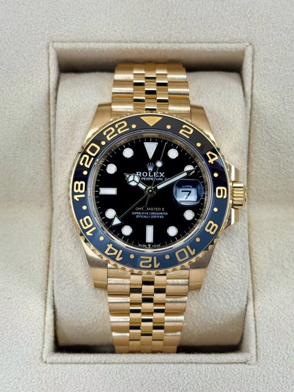 2023 Rolex GMT Master II 40mm 126718GRNR Yellow Gold Jubilee Black Dial for sale